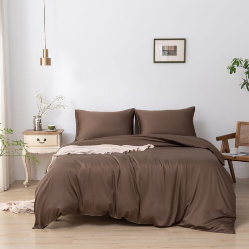 Eenpersoons Beddengoedset Xl - Coffee Brown